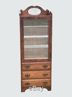 Early 20th C. Oak Medical / Physicians Antique Cabinet By Frank S Betz Co