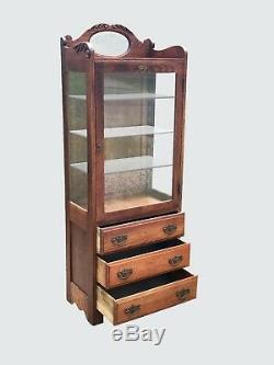 Early 20th C. Oak Medical / Physicians Antique Cabinet By Frank S Betz Co