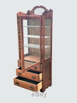 Early 20th C. Oak Medical / Physicians Antique Cabinet By Frank S Betz Co