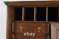 Early 20th Century Large William & Mary-Style Oak Secretary Cabinet on Stand