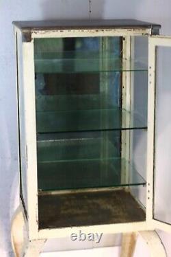 Early 20th Century Steel & Glass Medical Supply Cabinet