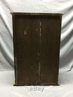 Early Antique Country Wood Medicine Cabinet Cupboard Glass Door Curio 98-19C
