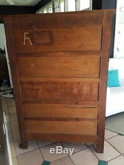 Early Antique oak curved glass china cabinet cupboard