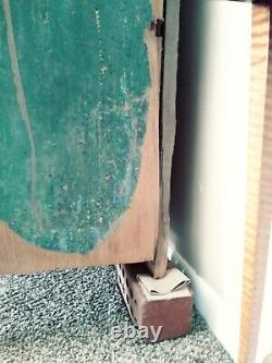 Early Green Painted Country Cupboard 19thC. Antique Wooden Primitive Cupboard