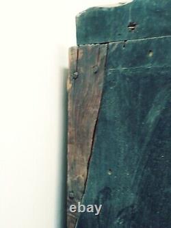 Early Green Painted Country Cupboard 19thC. Antique Wooden Primitive Cupboard