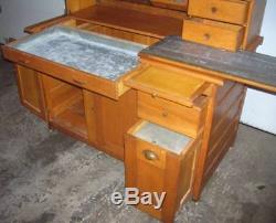 Early Oak Hoosier Style Bakers Cabinet w Dry Sink, Potato and Sugar Bins