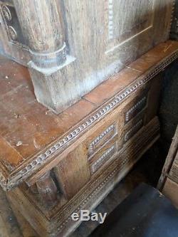 Early Oak Medical/Lawyer/Server Cabinet Counter Victorian Gothic Kitchen Study