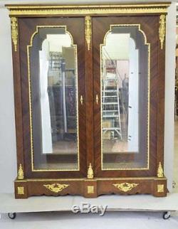 Empire Rosewood Curi Parquetry Display Cabinet Vitrine with Ormolu Mounts