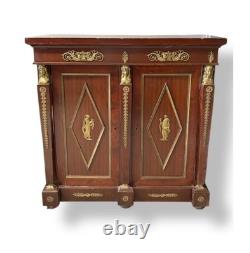 Empire Style Mahogany Cabinet with Gilded Bronze Mounts