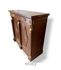 Empire Style Mahogany Cabinet with Gilded Bronze Mounts