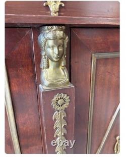 Empire Style Mahogany Cabinet with Gilded Bronze Mounts