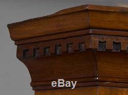 English Antique Mahogany Corner Cabinet Cupboard Hutch Display Large, Tall