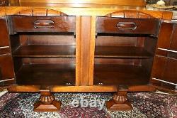 English Antique Oak Art Deco Sideboard Buffet Wine Bar Cabinet