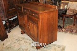 English Antique Oak Art Deco Sideboard Buffet Wine Bar Drink Cabinet Furniture