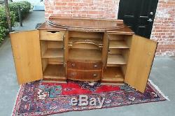 English Antique Oak Art Deco Sideboard Buffet Wine Bar Drink Furniture Cabinet