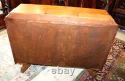 English Antique Oak Art Deco Sideboard Small Buffet Bar Cabinet c. 1930s
