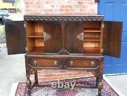 English Antique Oak Bar Cabinet