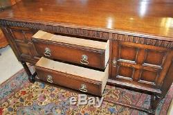English Antique Oak Edwardian Sideboard Buffet Dining Room Furniture Cabinet