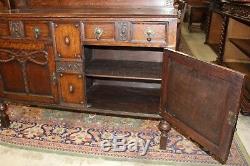 English Antique Oak Jacobean Sideboard Buffet Dining Room Furniture Cabinet