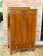 English Antique Queen Anne 2 Doors & 1 Drawer Cabinet Wardrobe / Armoire