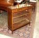 English Antique Walnut Glass Door Bookcase / Display Cabinet