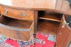 English Edwardian Antique Flamed Mahogany Sideboard 2 Drawer 2 Door Cabinet