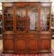 English Georgian Style Mahogany Glass Door China Cabinet Breakfront Rosjohn