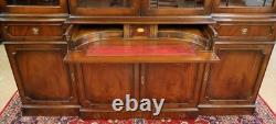 English Georgian Style Mahogany Glass Door China Cabinet Breakfront RosJohn