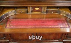 English Georgian Style Mahogany Glass Door China Cabinet Breakfront RosJohn