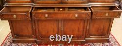 English Georgian Style Mahogany Glass Door China Cabinet Breakfront RosJohn