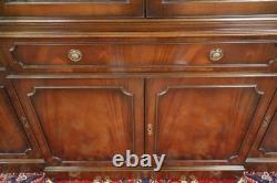 English Georgian Style Mahogany Glass Door China Cabinet Breakfront RosJohn
