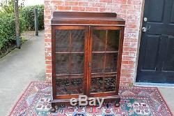 English Jacobean Antique Bookcase / Display Cabinet Home Office Furniture