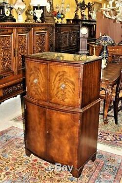 English Mahogany Antique Bar Cabinet
