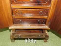 English Wooden Cabinet Miniature Furniture, Jewelry Box! Victorian Style
