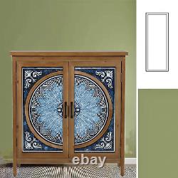 Entryway Cabinet with Doors Storage Cabinet Distressed Sideboard Buffet Cabinet