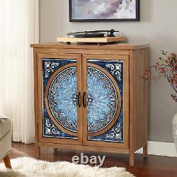 Entryway Cabinet with Doors Storage Cabinet Distressed Sideboard Buffet Cabinet