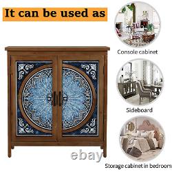 Entryway Cabinet with Doors Storage Cabinet Distressed Sideboard Buffet Cabinet