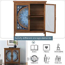 Entryway Cabinet with Doors Storage Cabinet Distressed Sideboard Buffet Cabinet