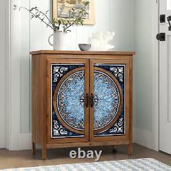 Entryway Cabinet with Doors Storage Cabinet Distressed Sideboard Buffet Cabinet