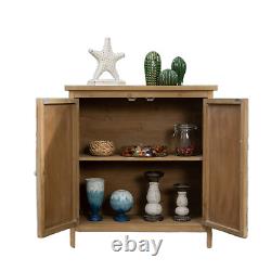 Entryway Cabinet with Tree Pattern Storage Cabinet Distressed Sideboard Bedroom