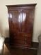 Estate 19th Century English Three Part Mahogany Linen Press Original Interior