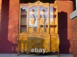 Estate Fresh! ROMWEBER Avodire FRENCH LOUIS XV Style BREAKFRONT CHINA CABINET