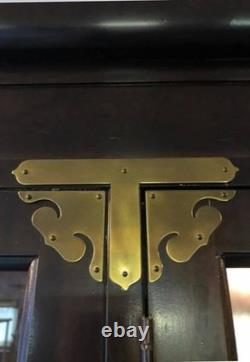 Estate Sale Vintage Bernhardt Asain Campaign Lighted 6 Door China Hutch Euc