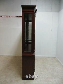 Ethan Allen 18th Century Mahogany Banded China Cabinet Breakfront Curio Hutch
