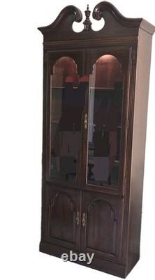 Ethan Allen Georgian Court Cherry Lighted Display Cabinet