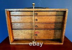 Excellent vintage/industrial solid oak set of collectors drawers, Edwardian