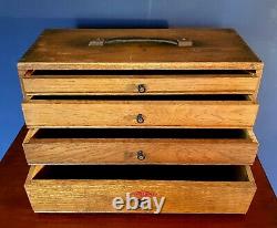 Excellent vintage/industrial solid oak set of collectors drawers, Edwardian