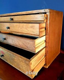 Excellent vintage/industrial solid oak set of collectors drawers, Edwardian