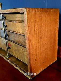 Excellent vintage/industrial solid oak set of collectors drawers, Edwardian
