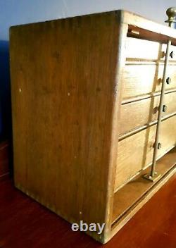 Excellent vintage/industrial solid oak set of collectors drawers, Edwardian